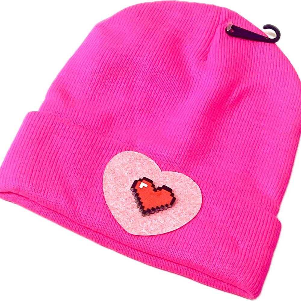 Valentine’s Day Pink Heart Beanie